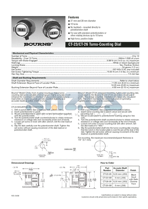 CT-23 datasheet - Turns-Counting Dial