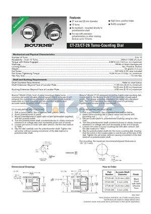 CT-26-6A datasheet - Turns-Counting Dial