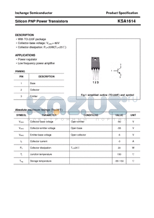 KSA1614 datasheet - Silicon PNP Power Transistors