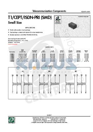 CT-65870F datasheet - T1/CEPT/ISDN-PRI (SMD) Small Size