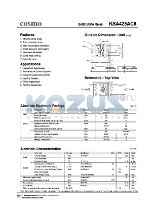 KSA425AC8 datasheet - Solid State Relay