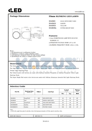 E816BSRD/B datasheet - 10mm BLINKING LED LAMPS