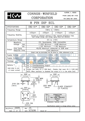 E82-510 datasheet - 8 PIN DIP ECL