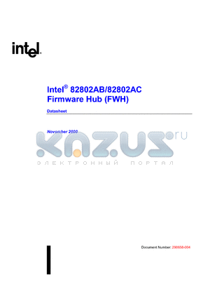 E82802AC8 datasheet - Intel^ 82802AB/82802AC Firmware Hub (FWH)