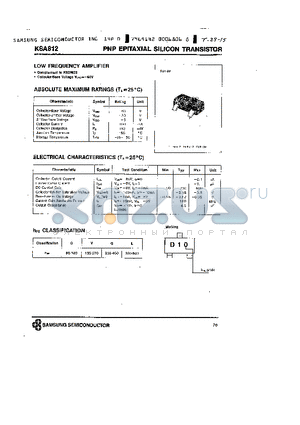 KSA812 datasheet - PNP (LOW FREQUENCY AMPLIFIER)