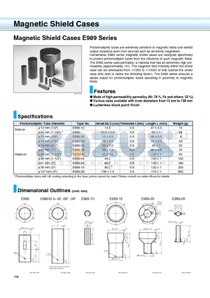 E989-04 datasheet - Magnetic Shield Cases