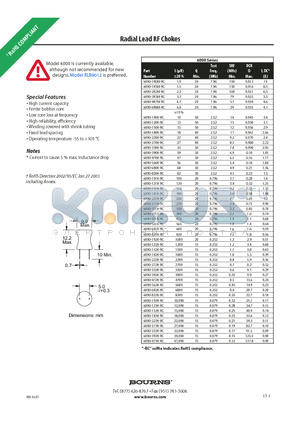 6000-100K-RC datasheet - Radial Lead RF Chokes