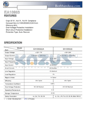 EA10953A datasheet - 90 Watt Switching Adapter