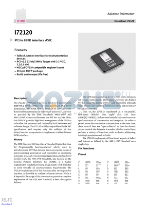 I72120 datasheet - PCI to GPIB interface ASIC