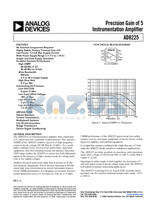 AD8225AR-REEL datasheet - Precision Gain of 5 Instrumentation Amplifier