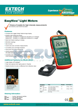 EA30 datasheet - EasyView Light Meters