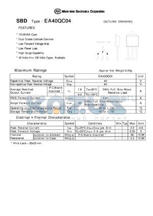 EA40QC04 datasheet - 40 V, diode in 3-pin TO package