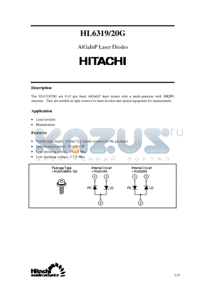 HL6320G datasheet - AlGaInP Laser Diodes