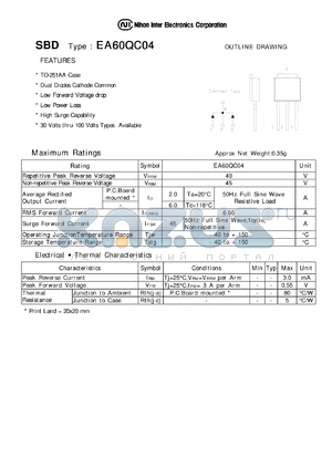 EA60QC04 datasheet - Schottky Barrier Diode