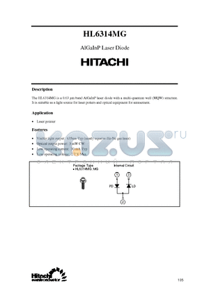 HL6314MG datasheet - AlGaInP Laser Diode