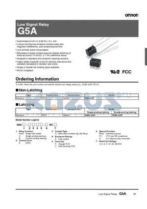 G5AU-234P datasheet - Low Signal Relay