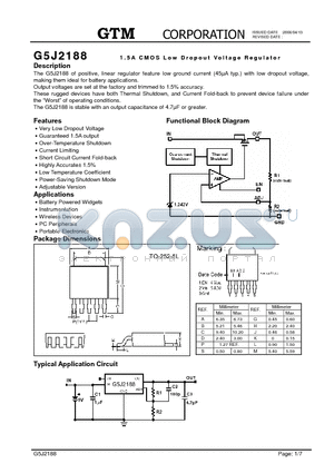 G5J2188 datasheet - 1.5A CMOS Positive Voltage Regulator