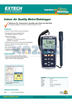 EA80 datasheet - Indoor Air Quality Meter/Datalogger