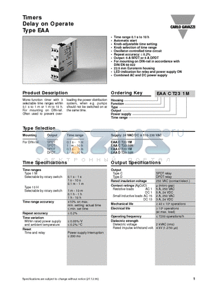 EAACT231M datasheet - Timers Delay on Operate