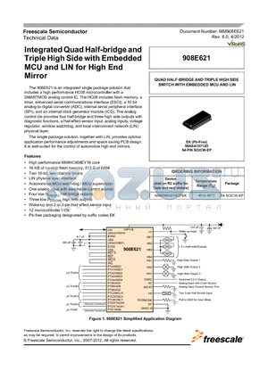 908E621_12 datasheet - Integrated Quad Half bridge and Triple High Side Embedded MCU and LIN for High End Mirror