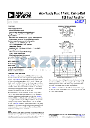 AD823AARZ-R7 datasheet - Wide Supply Dual, 17 MHz, Rail-to-Rail