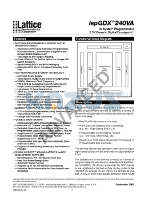 ISPGDX240VA-7B388 datasheet - In-System Programmable 3.3V Generic Digital CrosspointTM