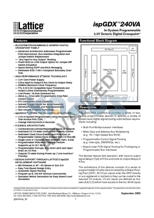 ISPGDX240VA-7B388I datasheet - In-System Programmable 3.3V Generic Digital CrosspointTM