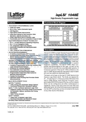 ISPL1048E-100LQI datasheet - High-Density Programmable Logic