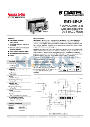EB-LP datasheet - 4-20mA Current Loop Application Board for DMS-30LCD Meters