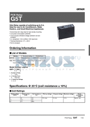 G5T datasheet - PCB Relay