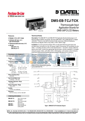 EB-TCJ datasheet - Thermocouple Input Application Boards for DMS-30PC/LCD Meters