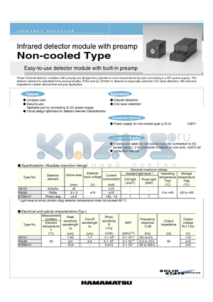 G6121 datasheet - Infrared detector module with preamp