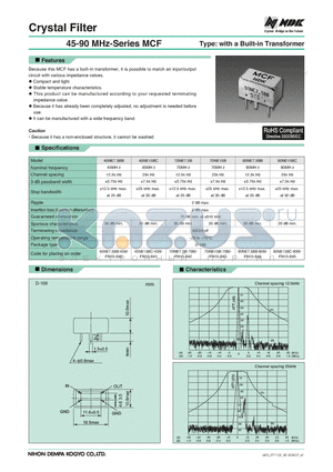 90NE15BC datasheet - 45-90 MHz-Series MCF