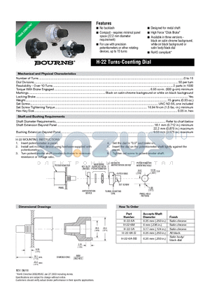 H-22-3A datasheet - Turns-Counting Dial