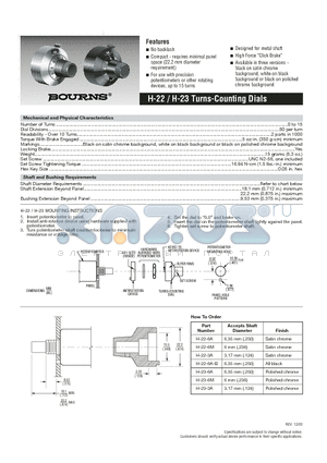 H-22-6A-B datasheet - Turns-Counting Dials