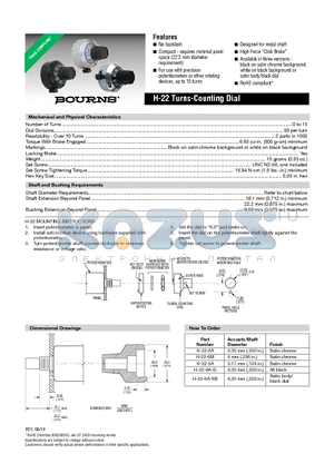 H-22-6A-B datasheet - Turns-Counting Dial