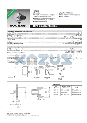 H-23-3A datasheet - Turns-Counting Dial