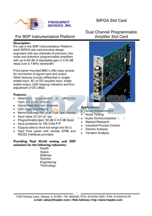 90PGA datasheet - Dual Channel Programmable Amplifier Slot Card