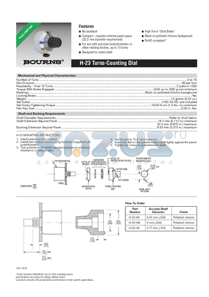 H-23-6M datasheet - Turns-Counting Dial