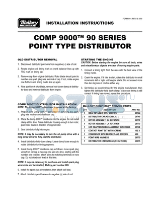 90SERIES datasheet - POINT TYPE DISTRIBUTOR