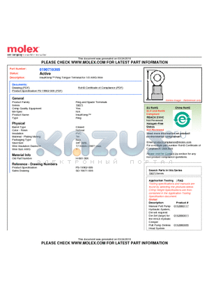 H-681-38X datasheet - InsulKrimp Ring Tongue Terminal for 1/0 AWG Wire