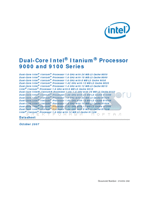 9100 datasheet - Dual-Core Intel Itanium Processor