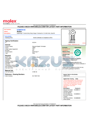 H-980-38 datasheet - NylaKrimp Funnel Entry Ring Tongue Terminal for 1/0 AWG Wire, Stud #9