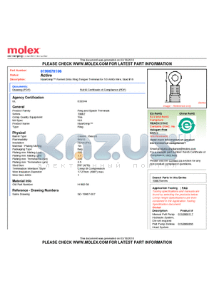 H-982-58 datasheet - NylaKrimp Funnel Entry Ring Tongue Terminal for 1/0 AWG Wire, Stud #16