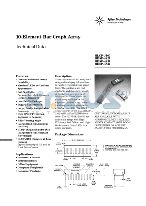 HLCP-J100 datasheet - 10-Element Bar Graph Array