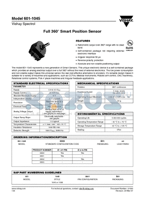 601-1045 datasheet - Full 360` Smart Position Sensor