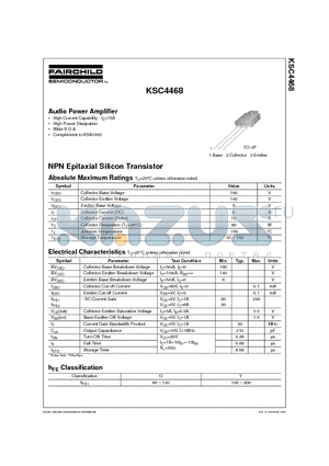 KSC4468 datasheet - Audio Power Amplifier