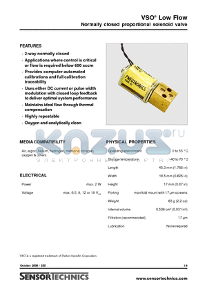 910000200002 datasheet - Normally closed proportional solenoid valve