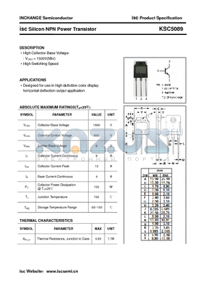 KSC5089 datasheet - isc Silicon NPN Power Transistor