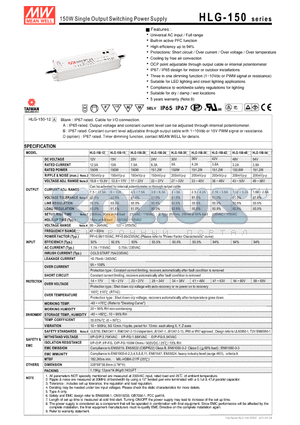 HLG-150-24 datasheet - 150W Single Output Switching Power Supply